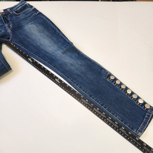 L'AGENCE Piper Skinny High Rise Jeans Womens 27 Dark Wash Button Ankle Stretch - Picture 10 of 11